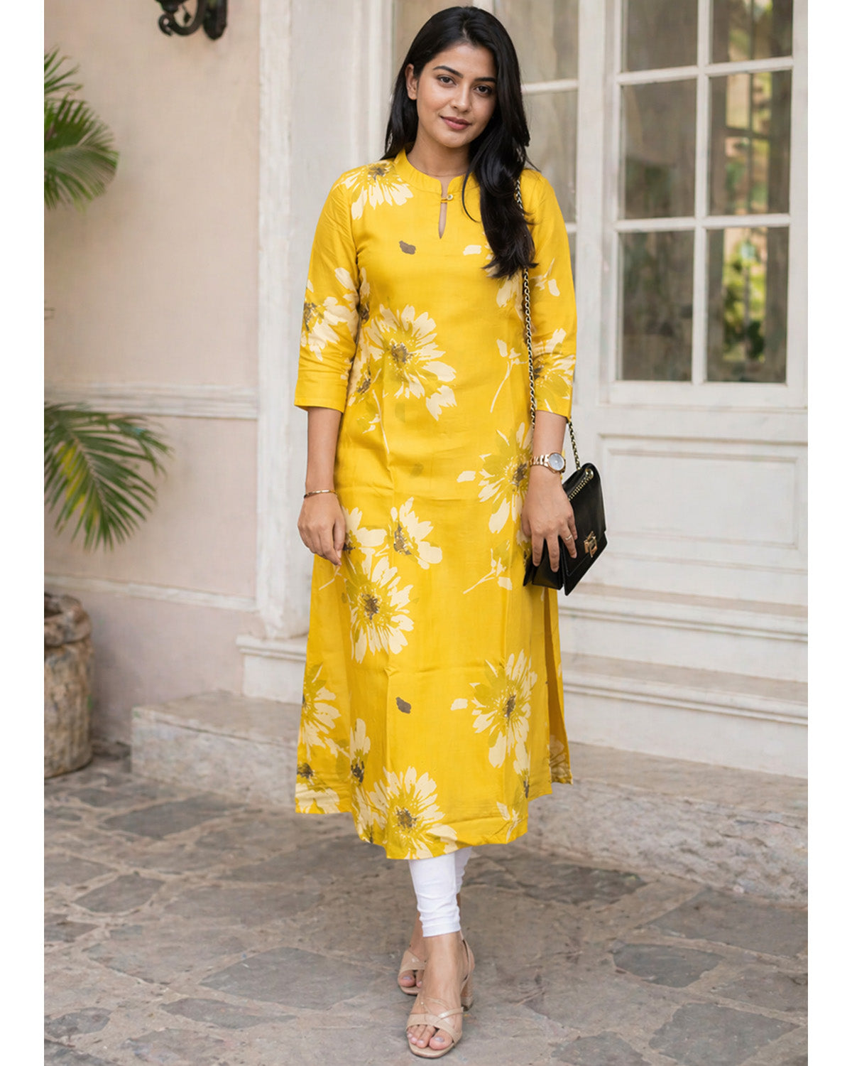 Rayon Printed Straight Calf Length Kurta for Women