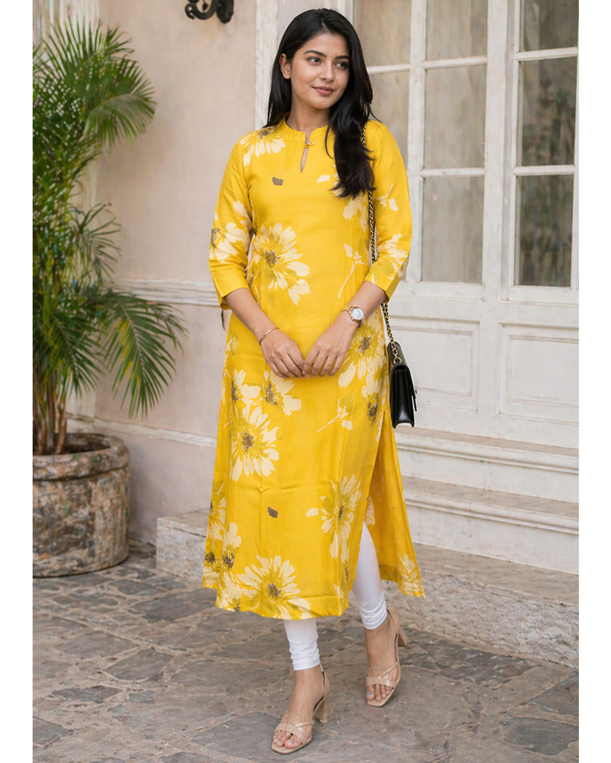 Rayon Printed Straight Calf Length Kurta for Women