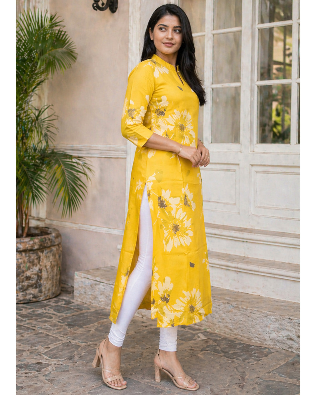 Rayon Printed Straight Calf Length Kurta for Women