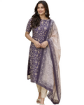 Women's Purple Silk Kurti with Dupatta – Casual Chic