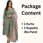 Green Chanderi Kurti with Dupatta – Casual Chic