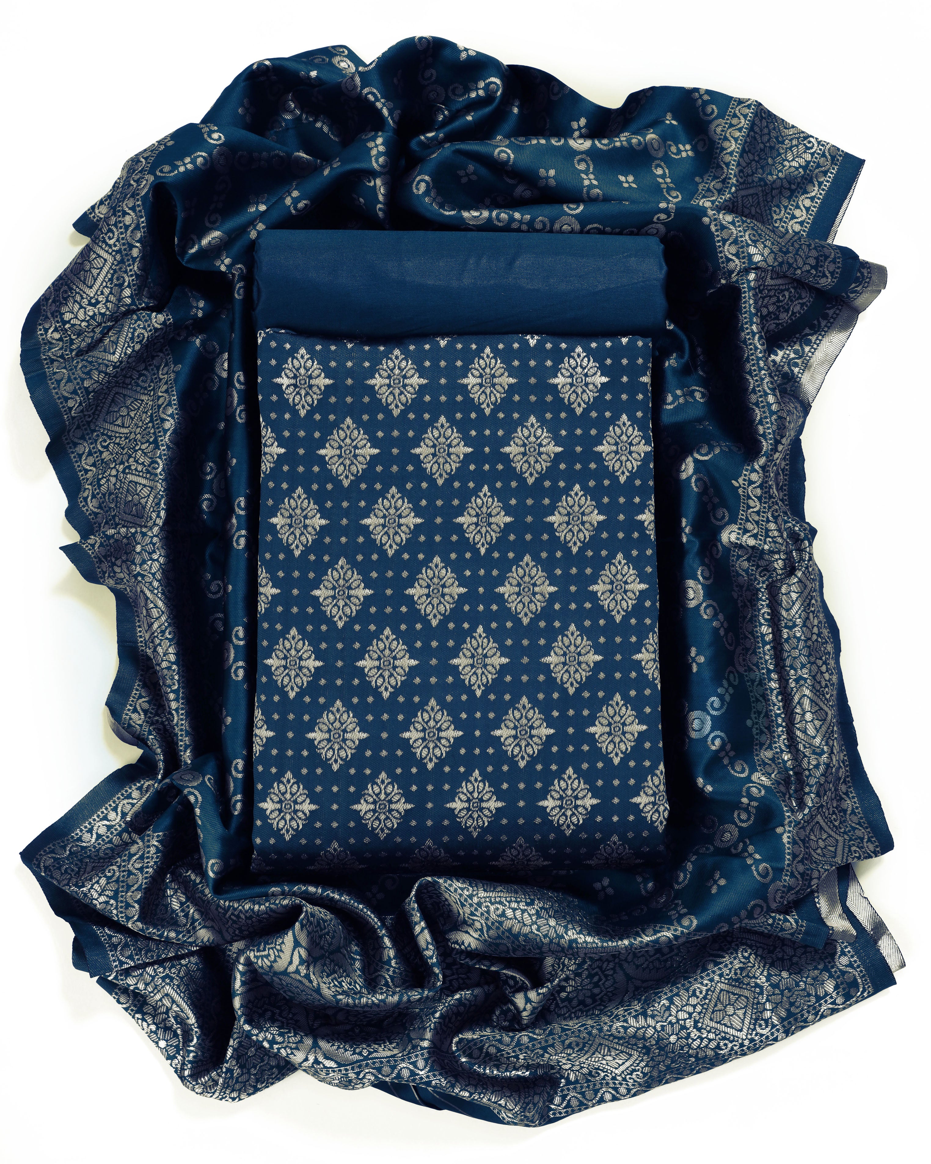 Jacquard Woven Unstitched Dress Material for Women