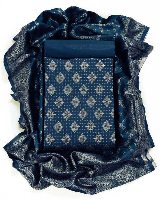 Jacquard Woven Unstitched Dress Material for Women