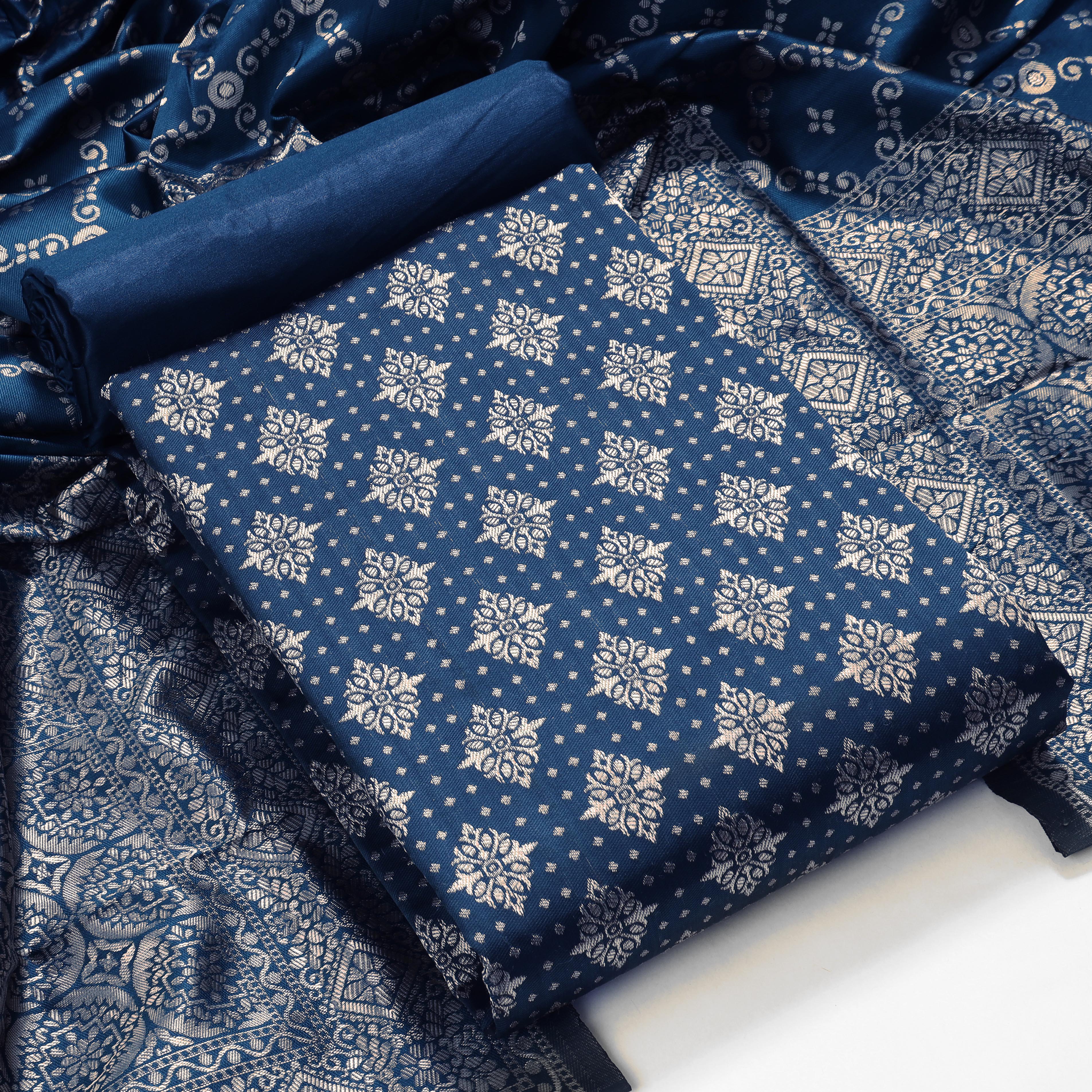 Jacquard Woven Unstitched Dress Material for Women
