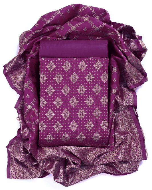 Jacquard Woven Unstitched Dress Material for Women