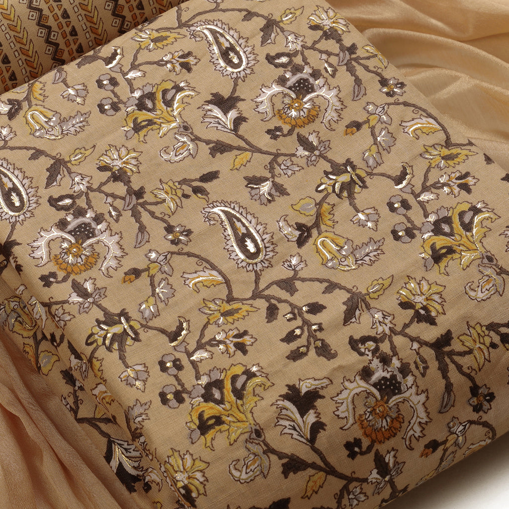 Cotton bland unstitched dress material