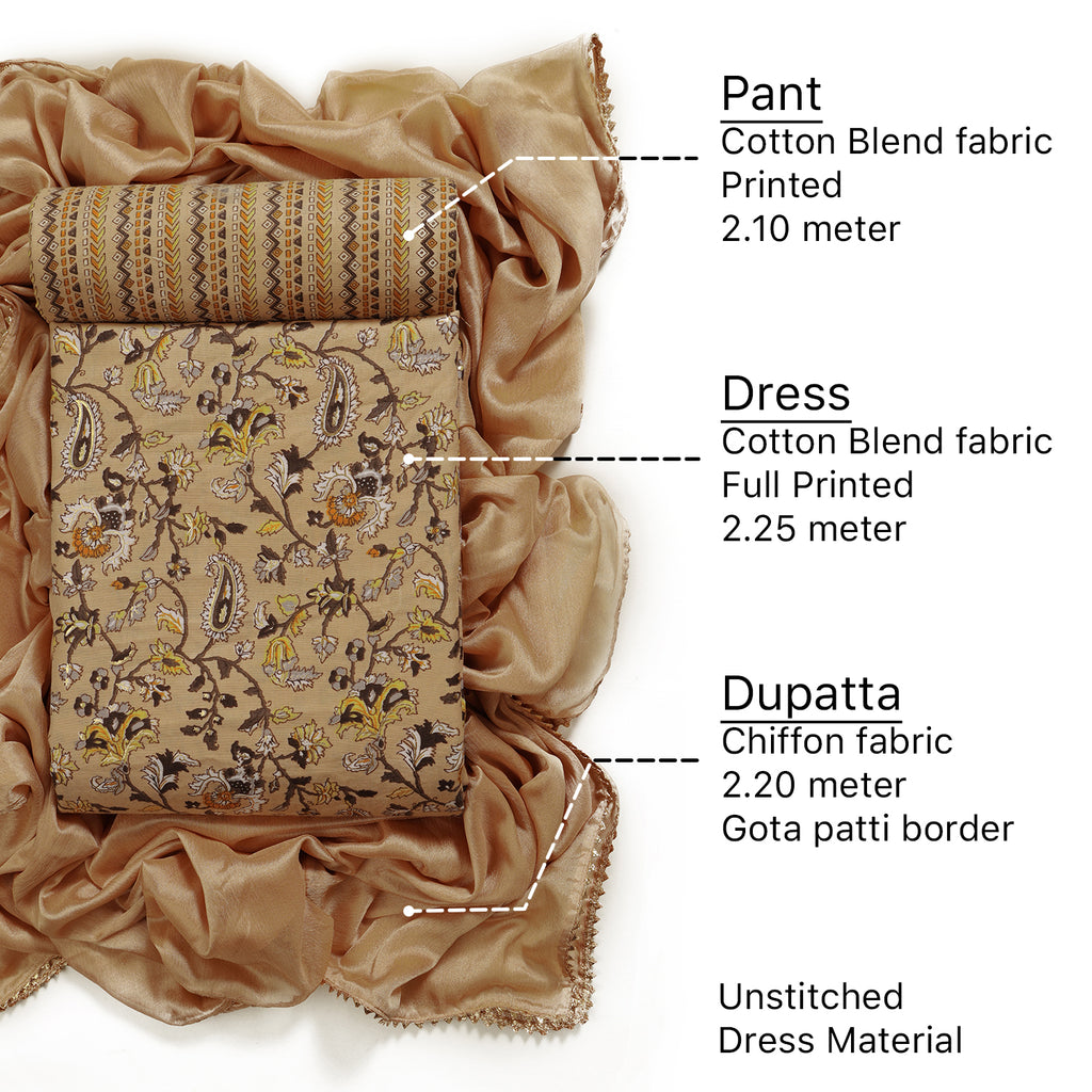 Cotton bland unstitched dress material