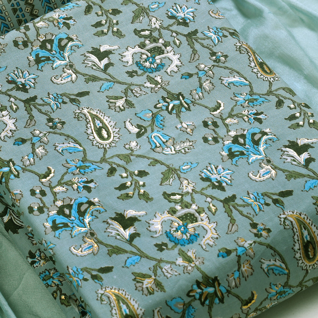 Cotton bland unstitched dress material