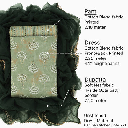 Cotton blend unstitched dress material