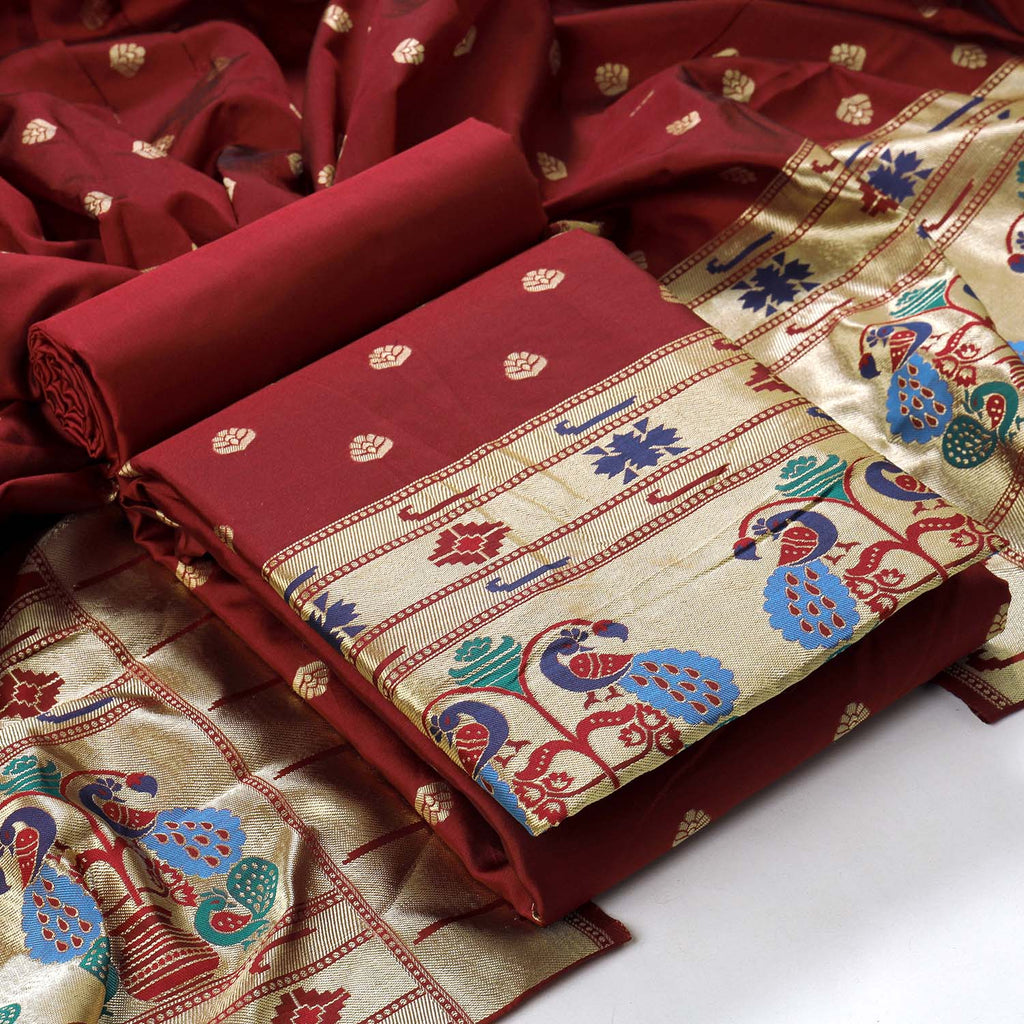 Silk bland unstitched dress material