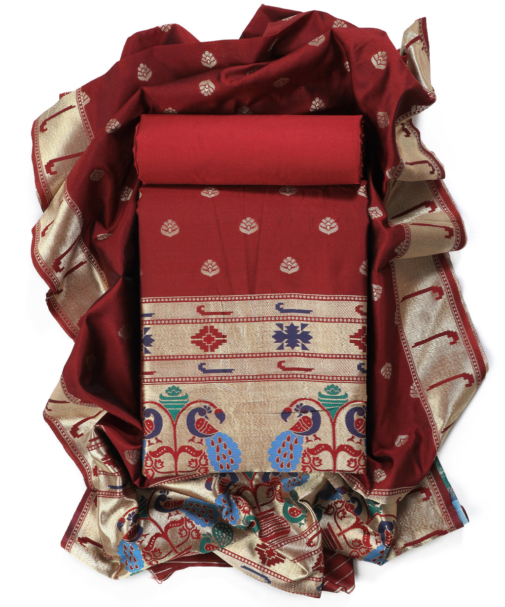 Silk bland unstitched dress material