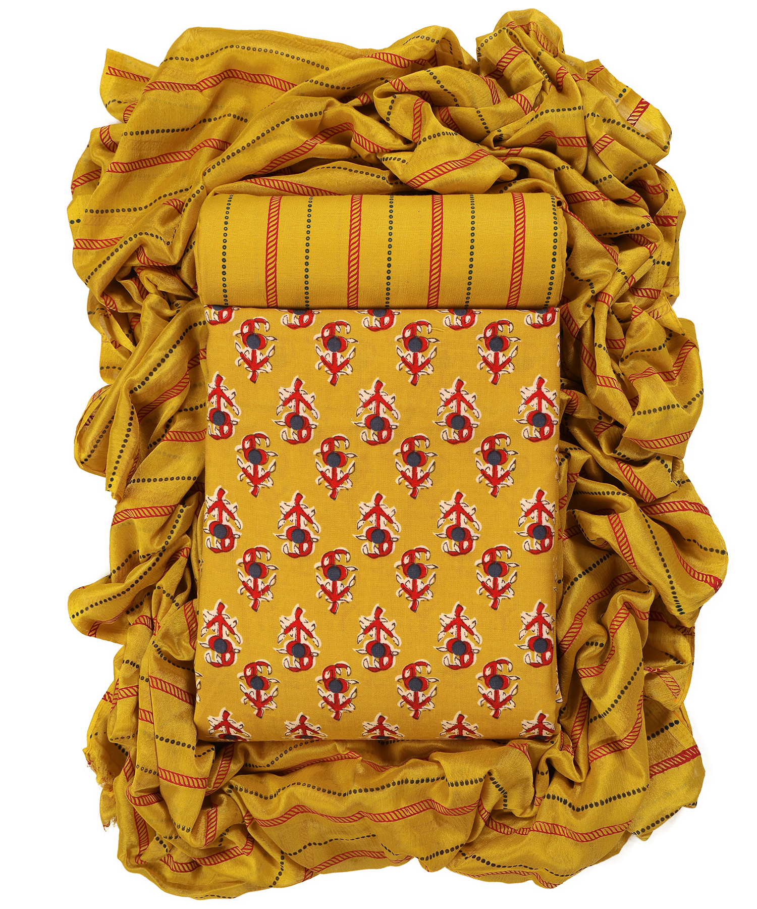 Cotton blend unstitched dress material