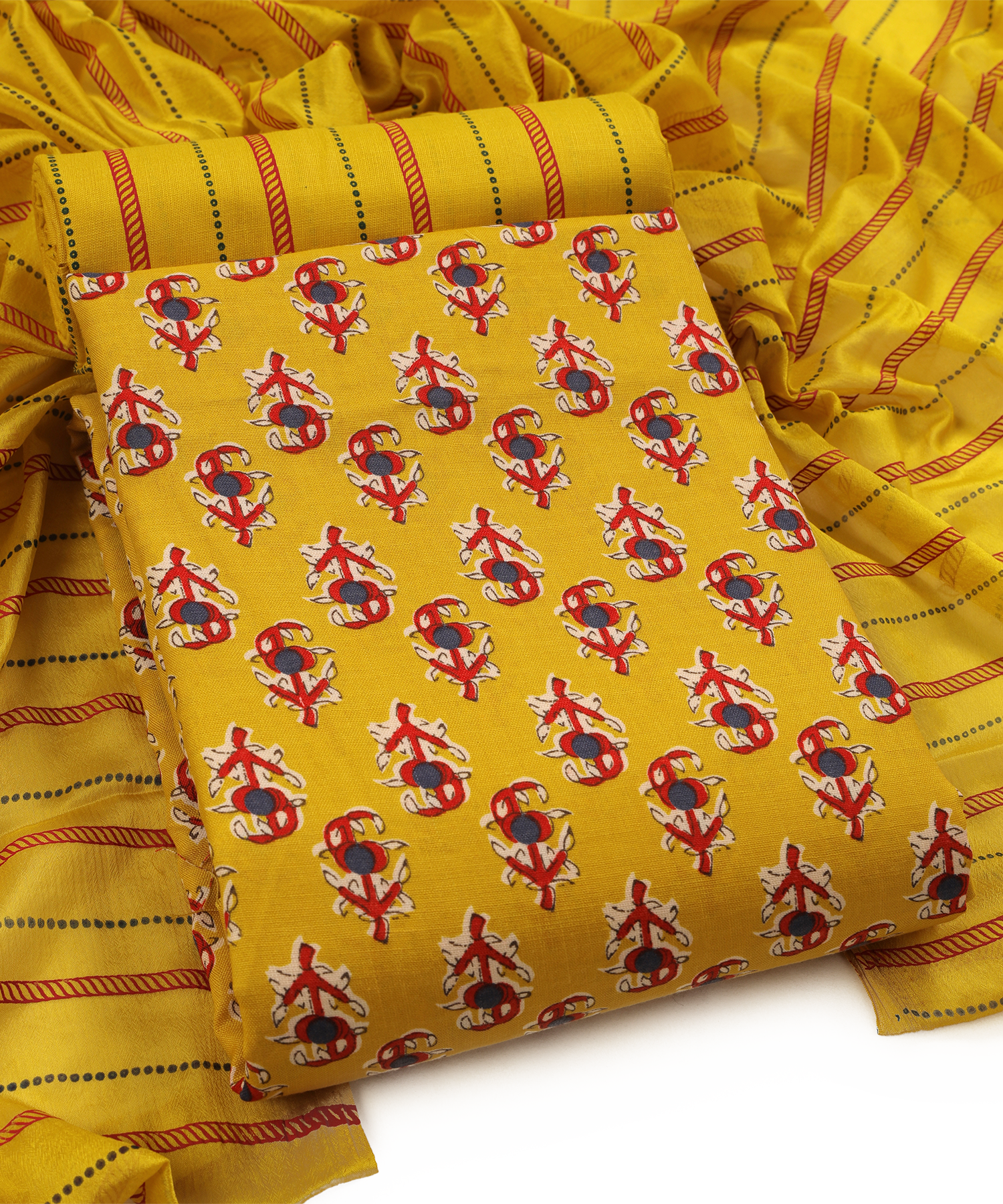 Cotton blend unstitched dress material