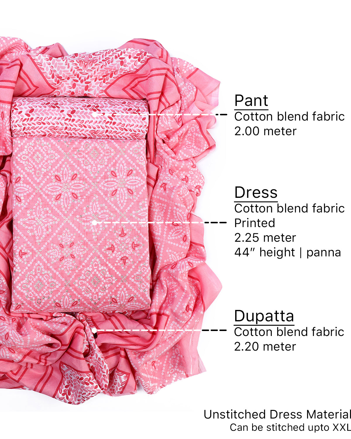 Cotton blend Print unstitched dress material