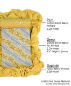 Cotton blend bandhani print unstitched dress material