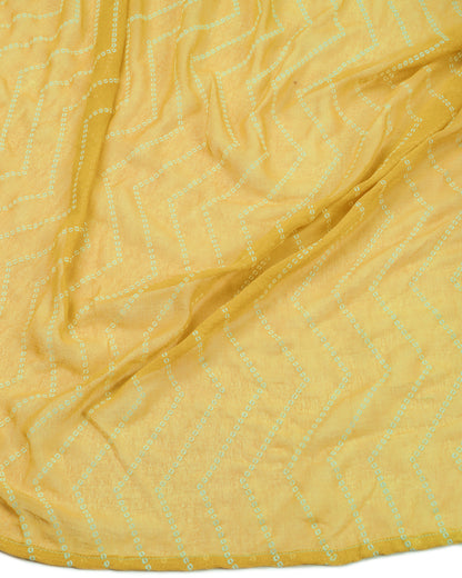 Cotton blend bandhani print unstitched dress material