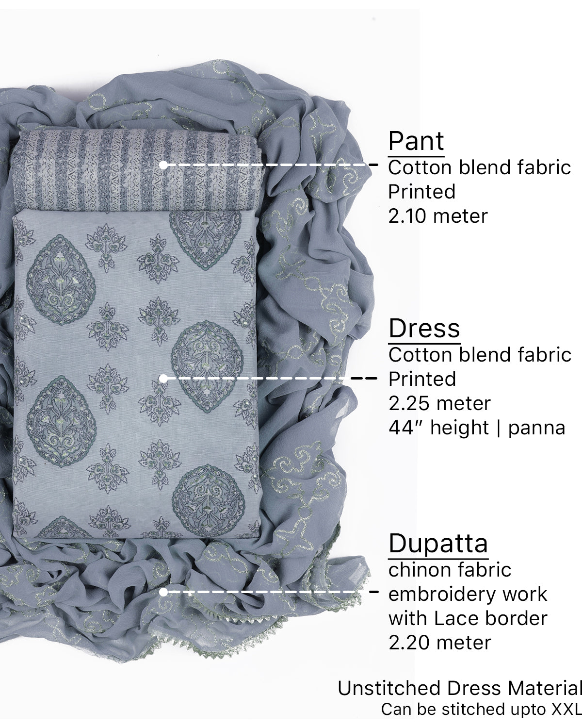 Cotton blend Print unstitched dress material