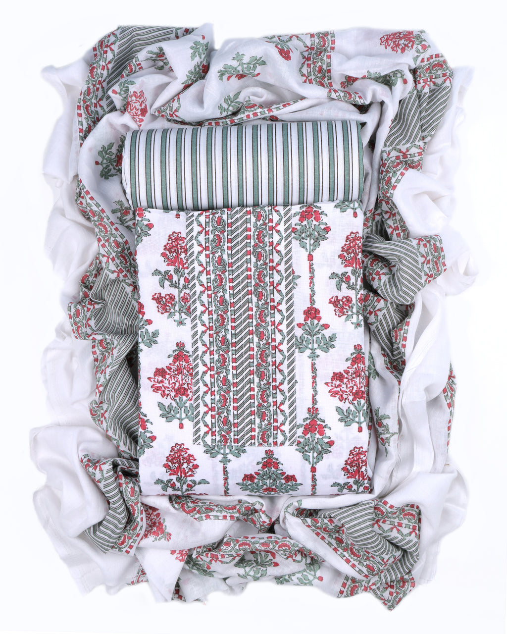 Cotton print unstitched dress material