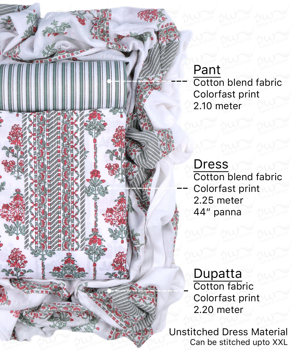Cotton print unstitched dress material