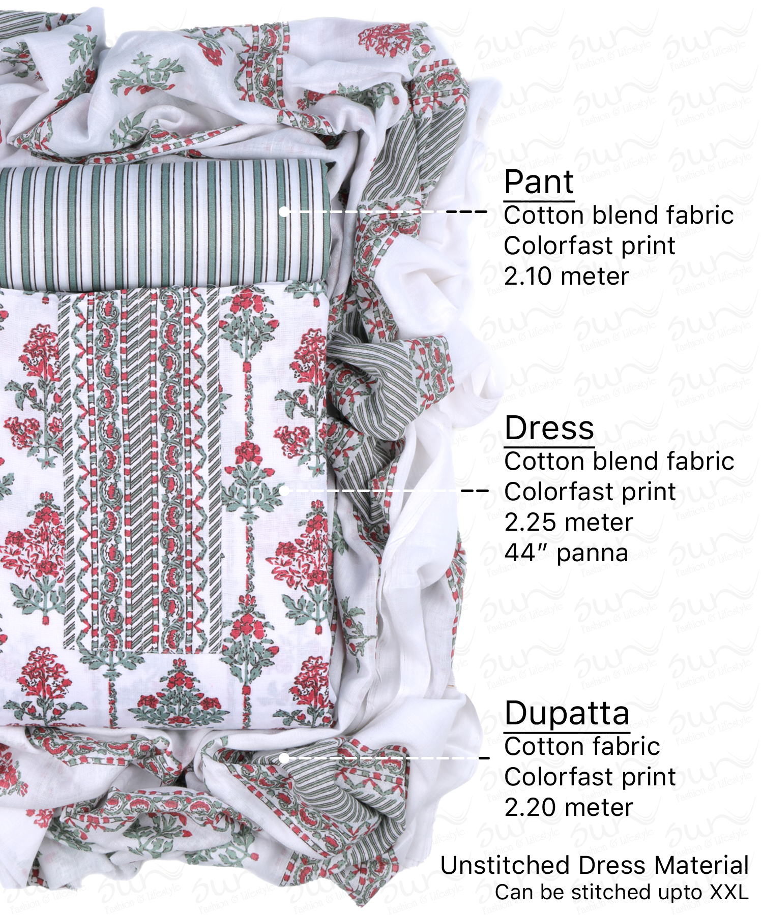 Cotton print unstitched dress material