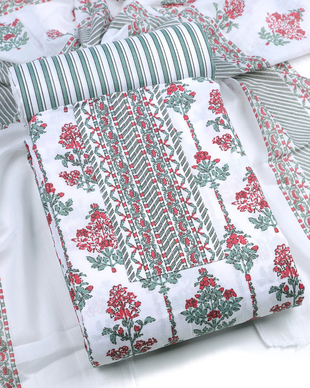 Cotton print unstitched dress material