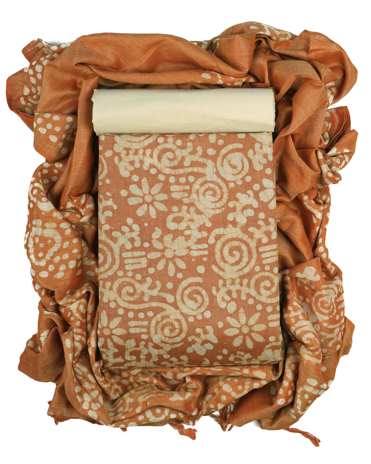 Cotton batik unstitched dress material