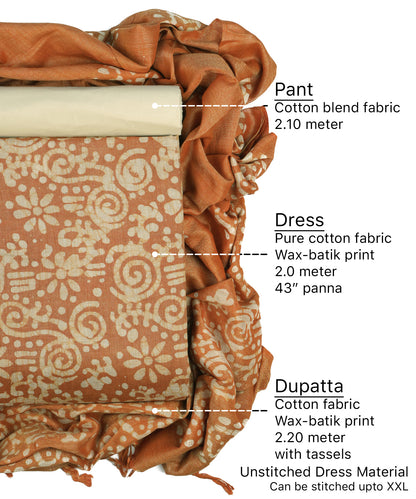 Cotton batik unstitched dress material