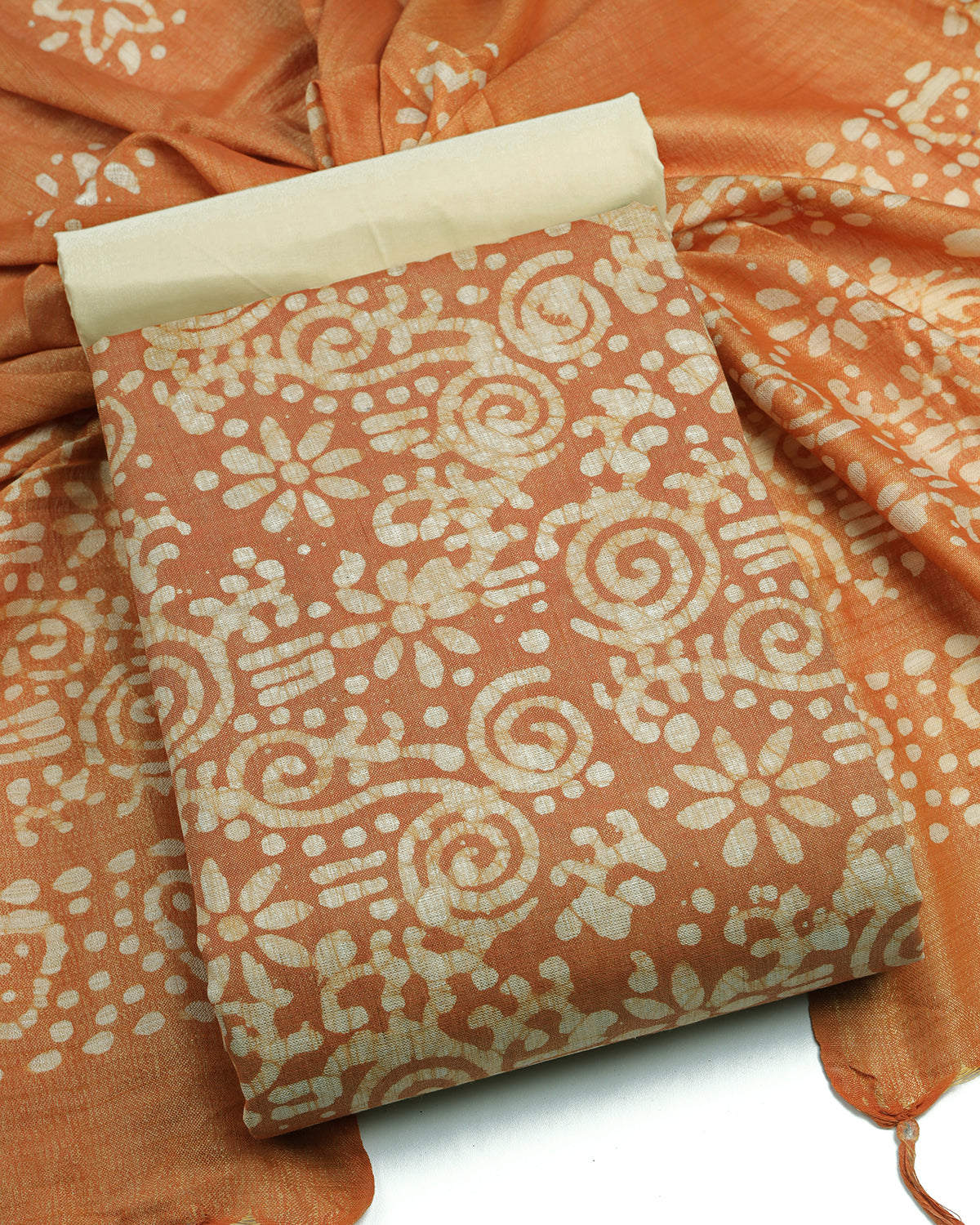 Cotton batik unstitched dress material