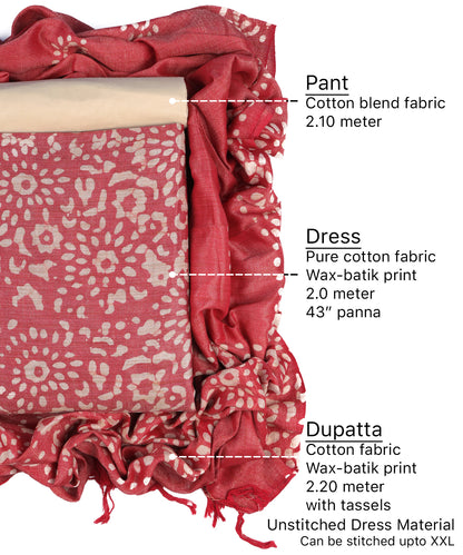 Cotton batik unstitched dress material