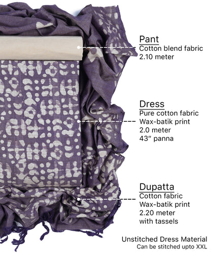 Cotton batik unstitched dress material