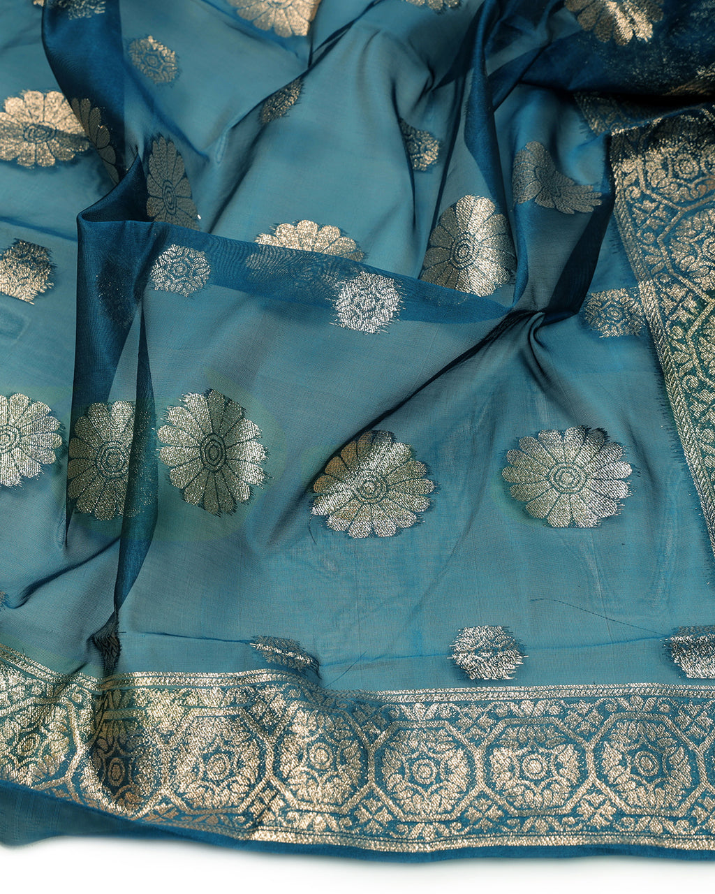 Women’s Organza Unstitched Salwar Suit Dress Material with Dupatta