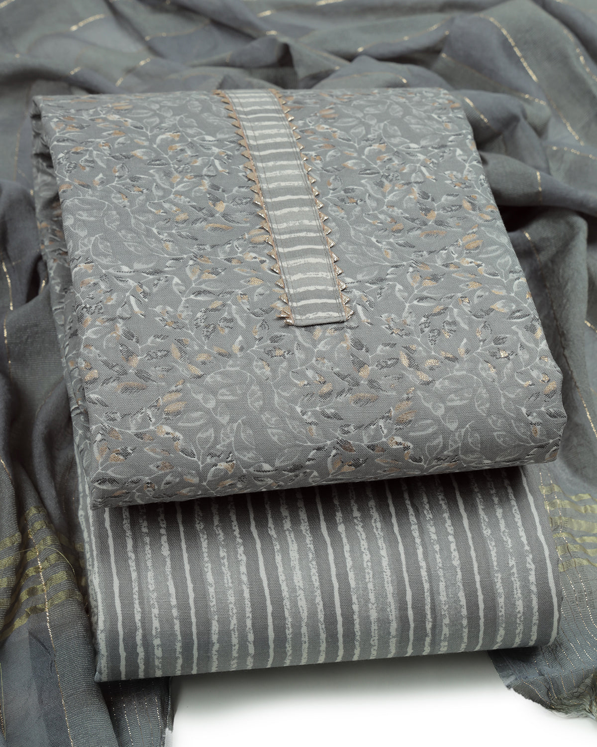 Cotton viscose unstitched salwar suit material