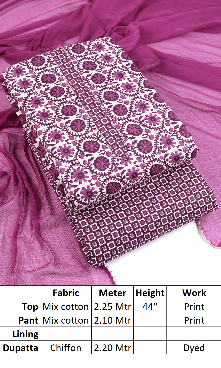 Sun Fashion and Lifestyle Cotton Viscose Unstitched Salwar Suit Material Sun Fashion and Lifestyle Cotton Viscose Unstitched Salwar Suit Material