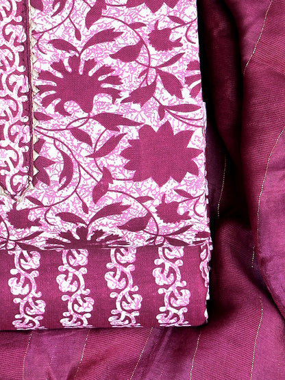 Cotton viscose blend unstitched salwar suit material