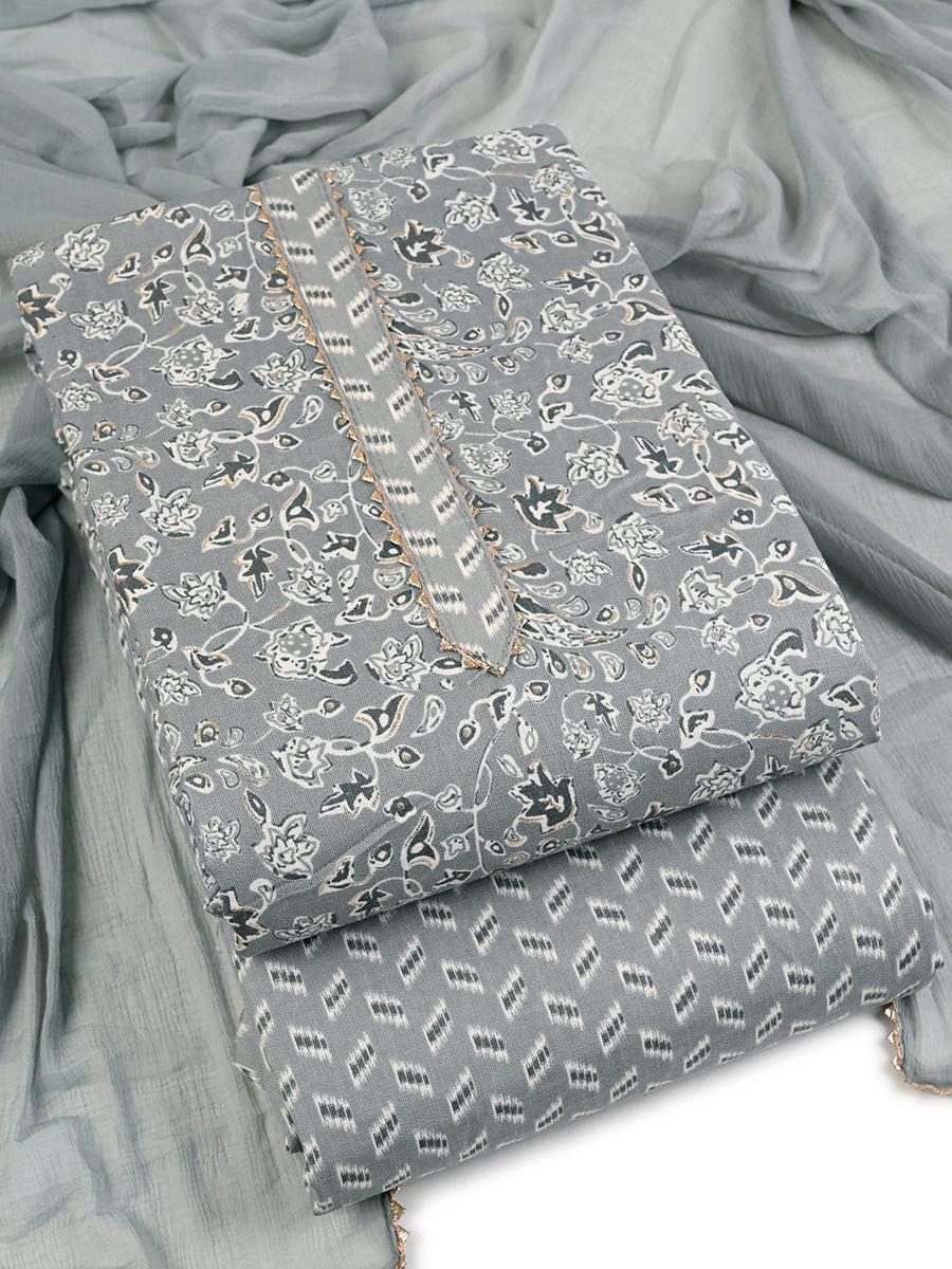 Cotton viscose blend unstitched salwar suit material