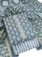 Women’s Chanderi Foil Printed Salwar Suit Dress Material Unstitched