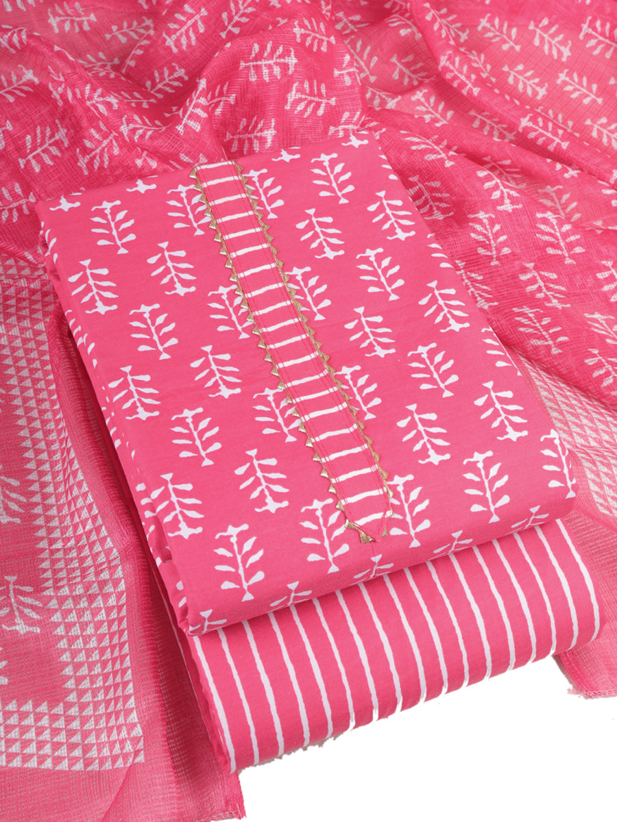 Women’s Cotton Blend Printed Unstitched Dress Material