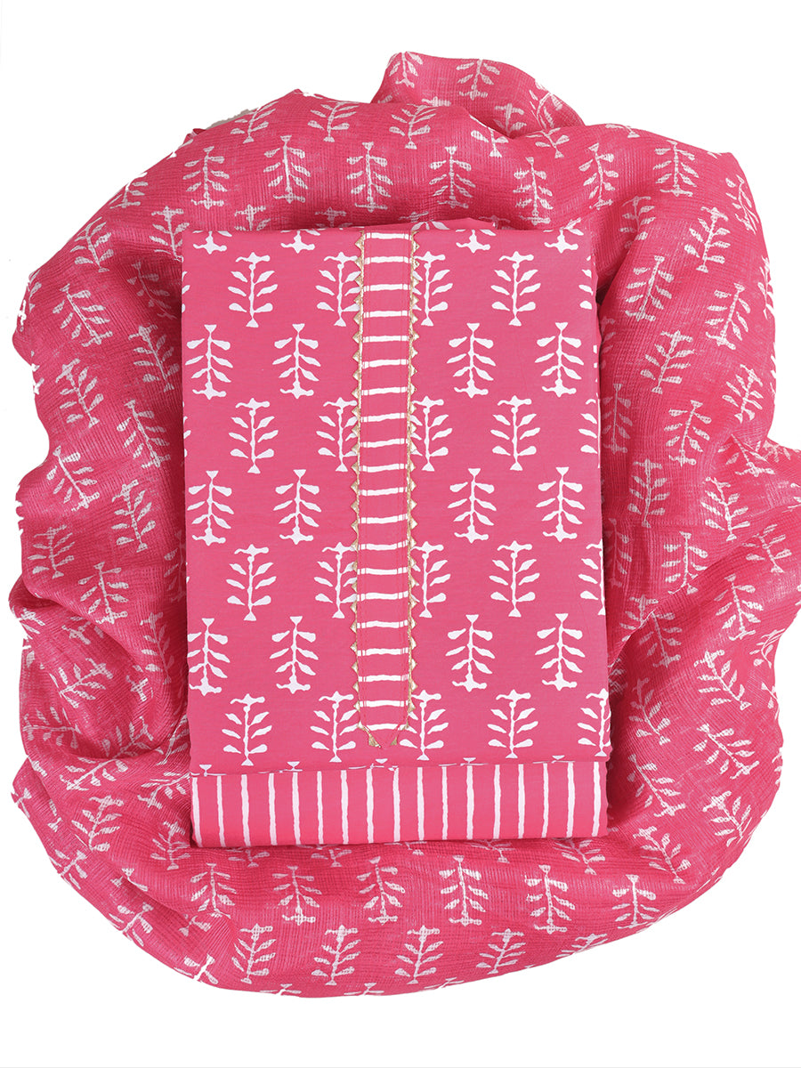 Women’s Cotton Blend Printed Unstitched Dress Material