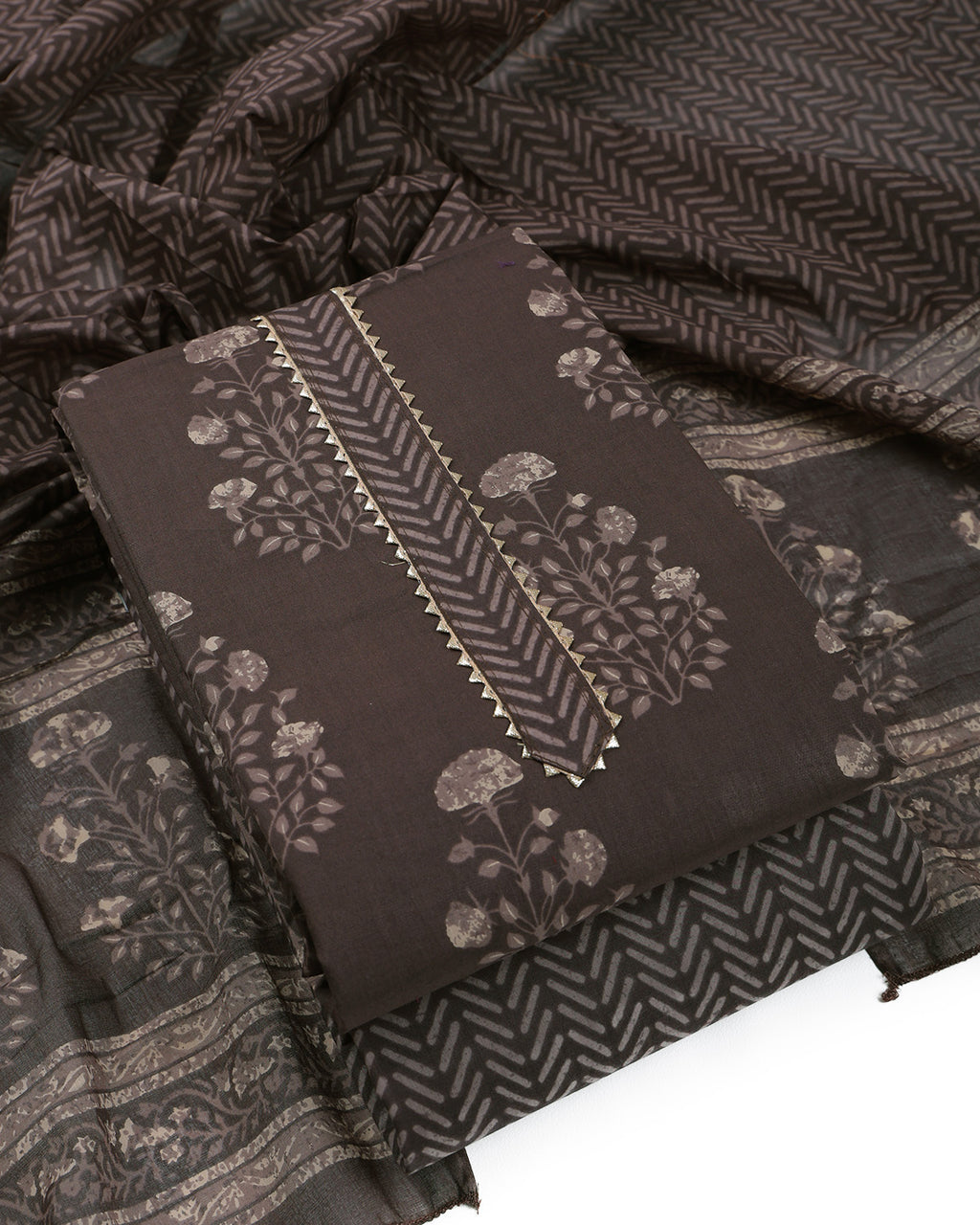 Pure Cotton Unstitched Dress Material Set for Women