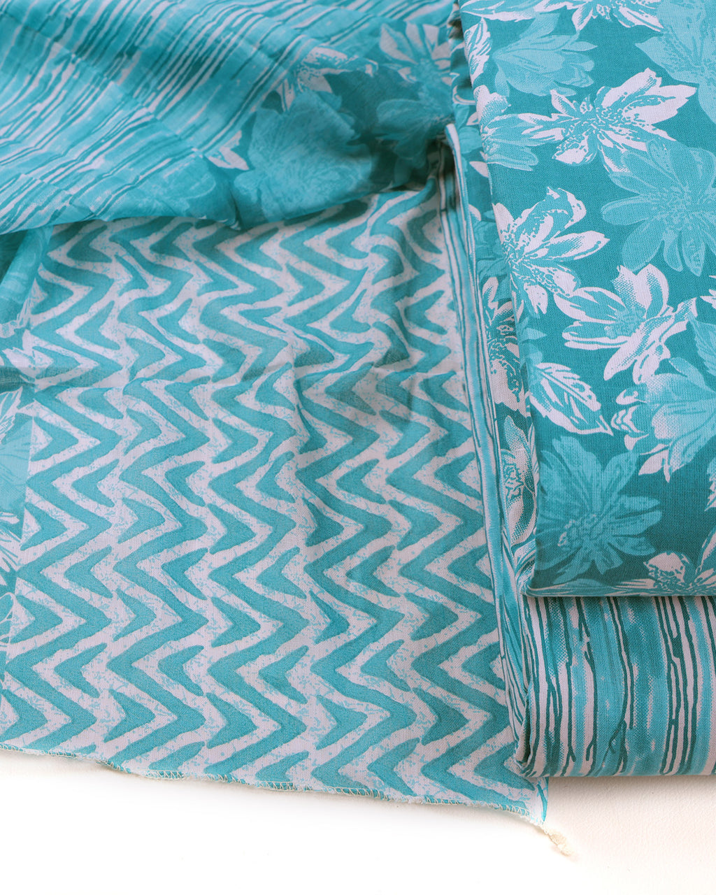 Pure Cotton Unstitched Dress Material Set for Women