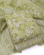 Pure Cotton Unstitched Dress Material Set for Women