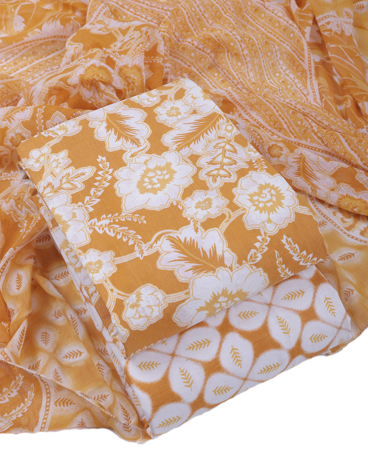 Pure Cotton Unstitched Dress Material Set for Women