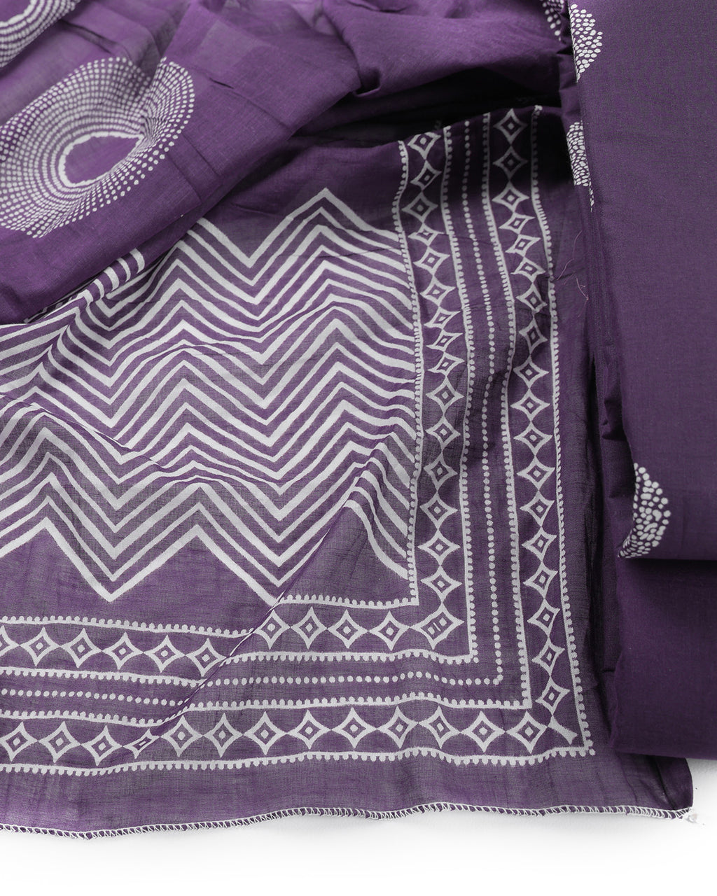 Pure Cotton Unstitched Dress Material Set for Women