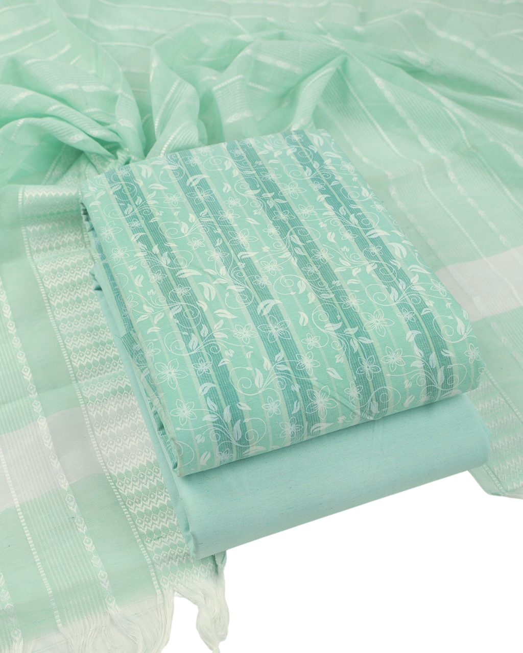 Pure Cotton Unstitched Dress Material Set for Women