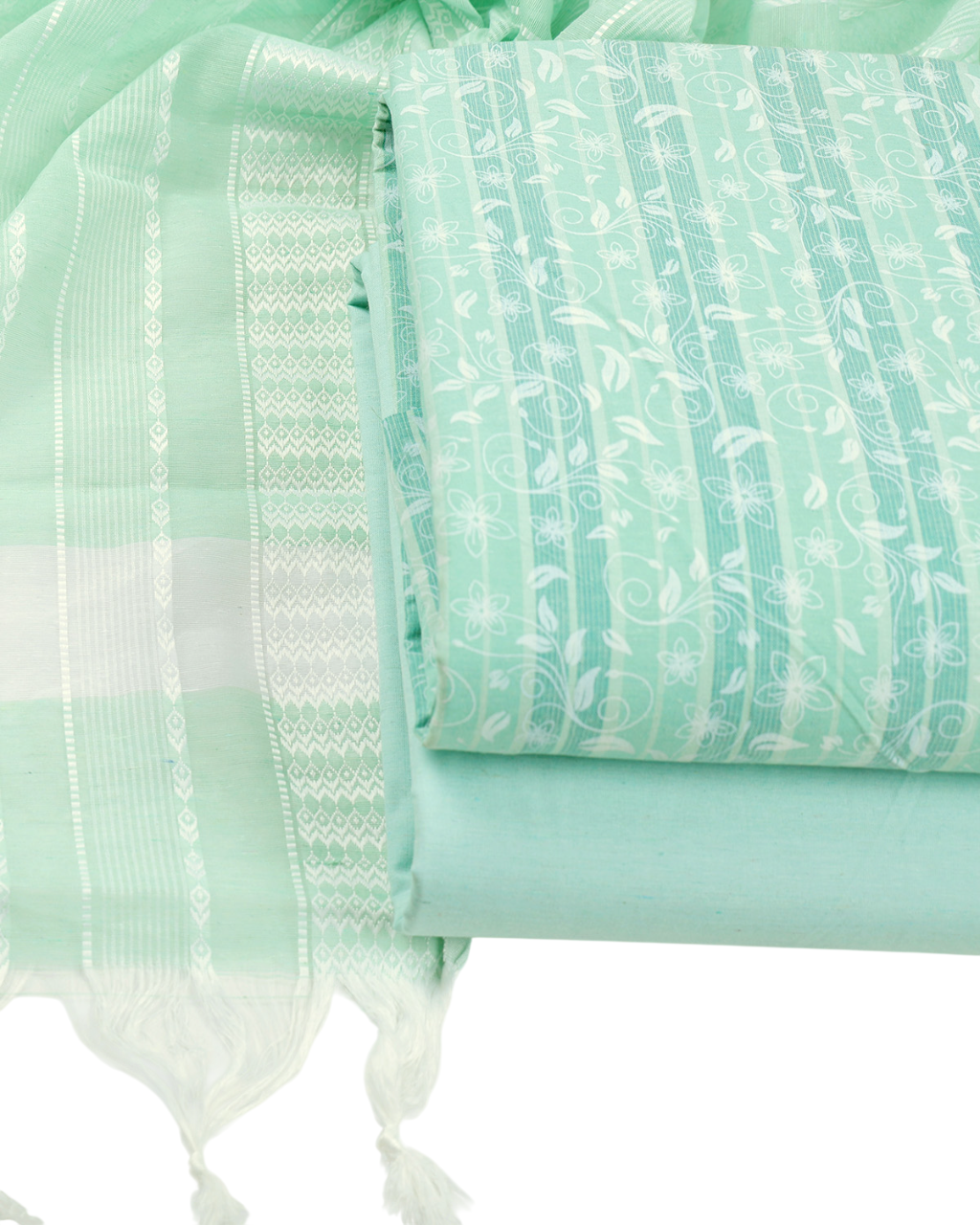Pure Cotton Unstitched Dress Material Set for Women