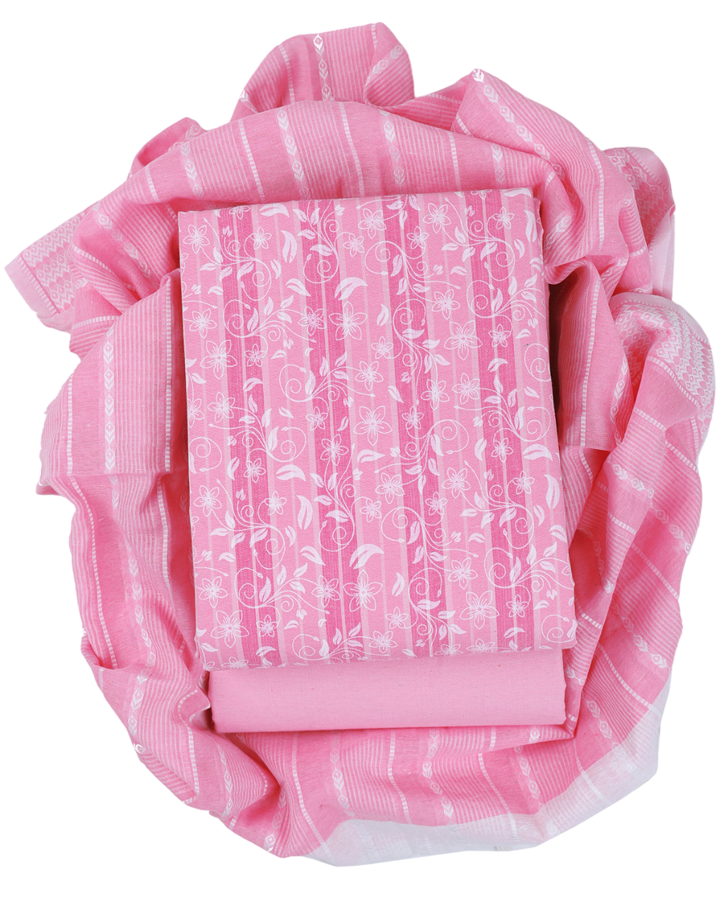 Pure Cotton Unstitched Dress Material Set for Women