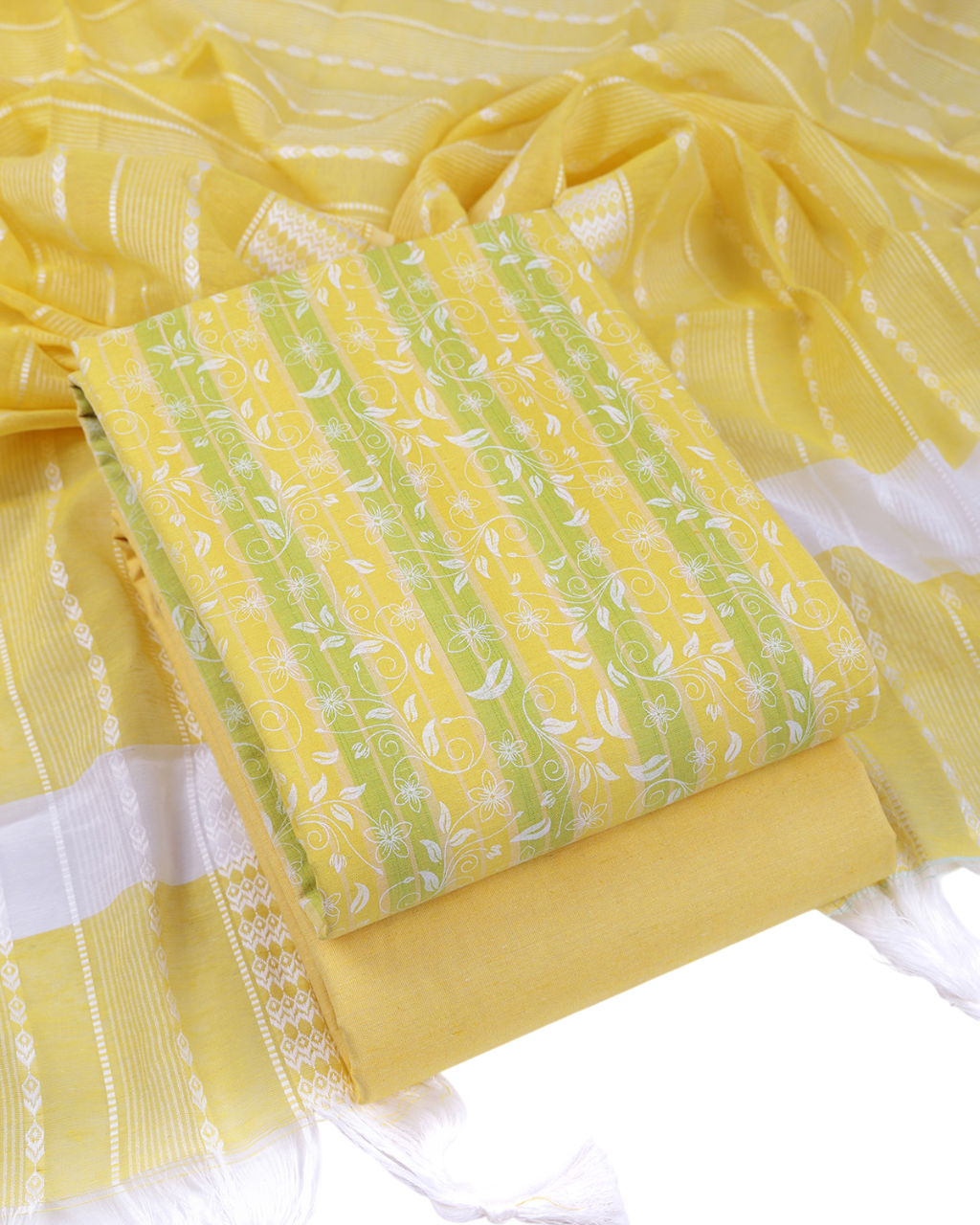 Pure Cotton Unstitched Dress Material Set for Women