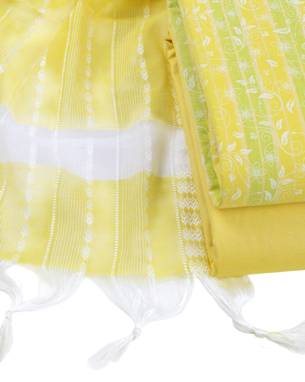 Pure Cotton Unstitched Dress Material Set for Women