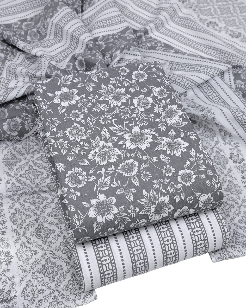 Pure Cotton Unstitched Dress Material Set for Women