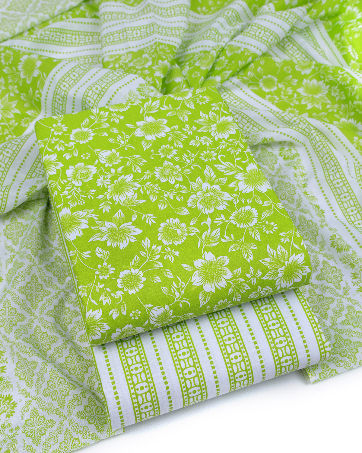 Pure Cotton Unstitched Dress Material Set for Women